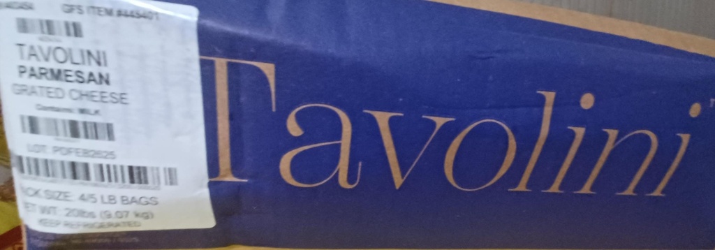 PARMESAN, Cheese, Grated, Tavolini, 4-5 lb 