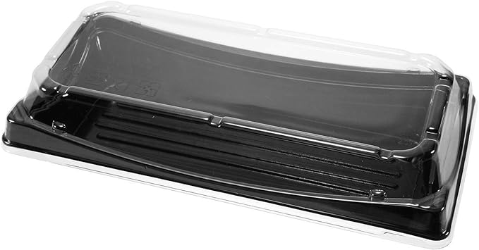 TO GO, Cont., K-015, Sushi, Black Base/Clear Lid, 66 x 23 x 44 cm, Kanetsu, 300 ct /-cs