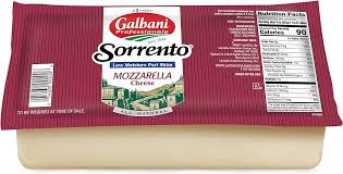 MOZZARELLA, Cheese, Block, Sorrento Galbani, 8-5 lb