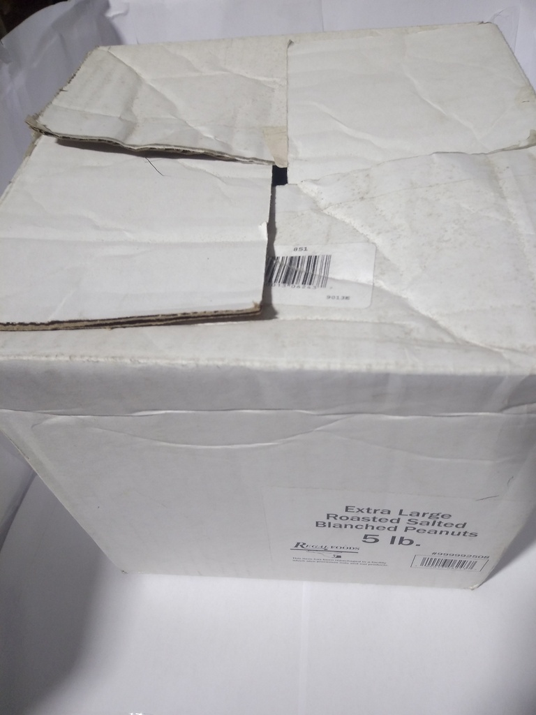 PEANUTS, Roasted Salted, Blanched, Regal Foods, 5 lb