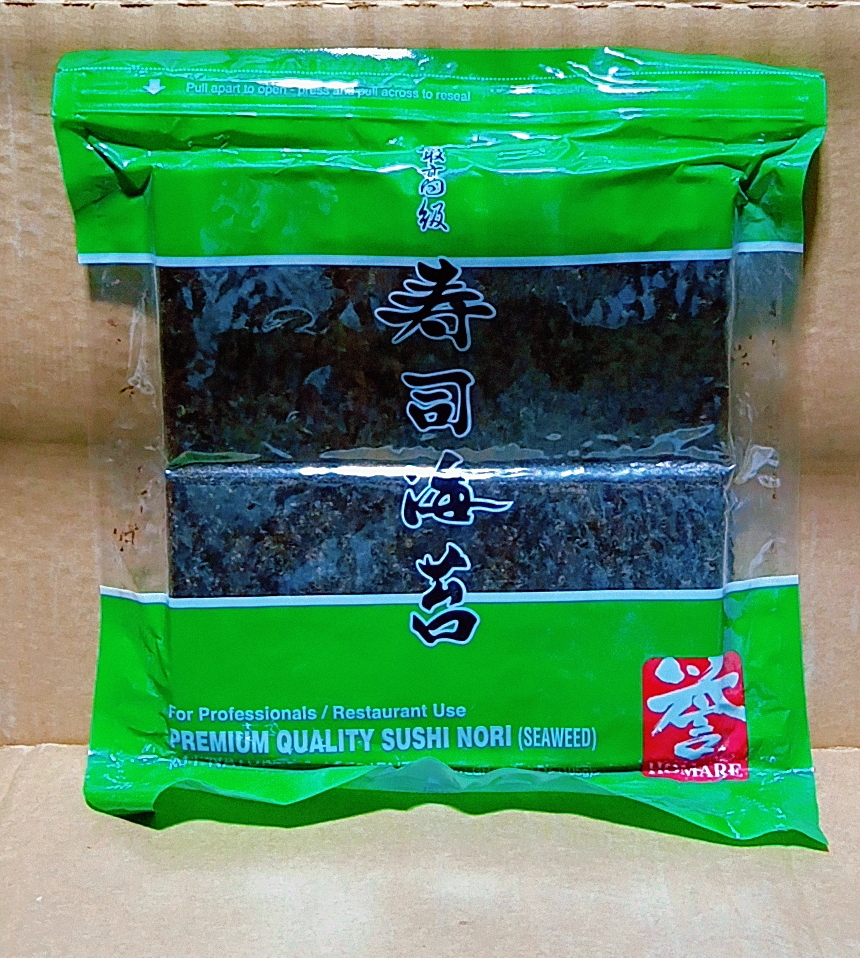 SUSHI NORI, Green, Seaweed Roasted, Premium, 3.73 oz Homare, 10PK-50 ct