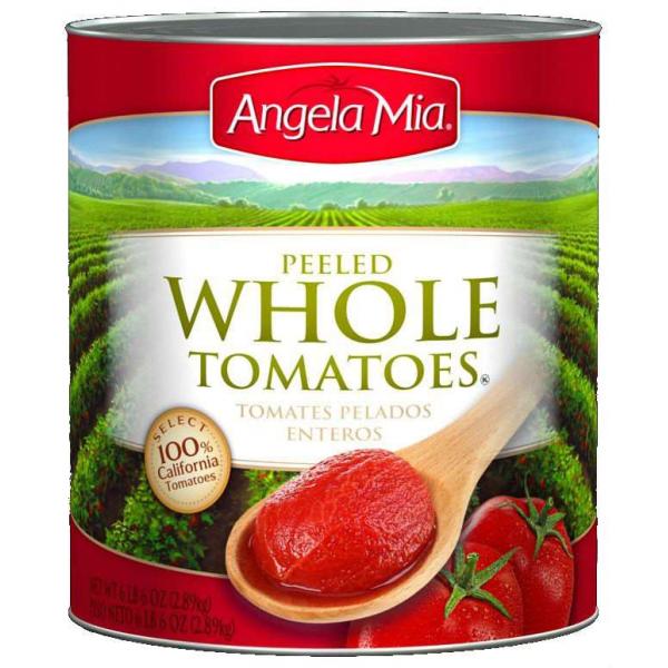 TOMATO, Whole, Peeled, Angela Mia, 6-102 oz