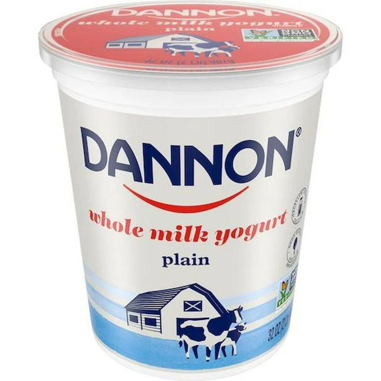 YOGURT, Plain, Whole Milk, Dannon, 6-32 oz