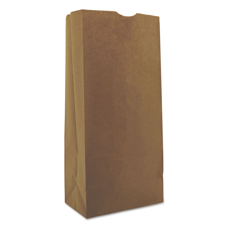 BAG, Paper, 20 lbs, Brown, Natural, Grocery, 8.18"x 5.25"x 16", 500 ct /-cs