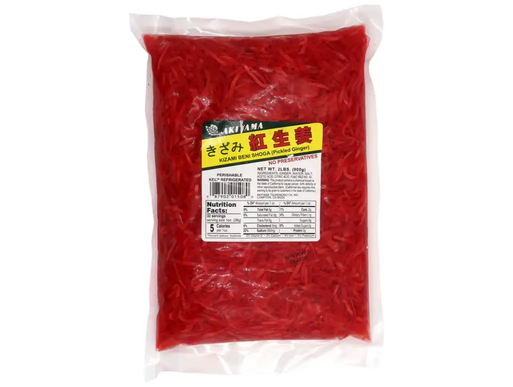 GINGER, Pickled, Kizami Beni, Shoga , Akiyama, 2 lb