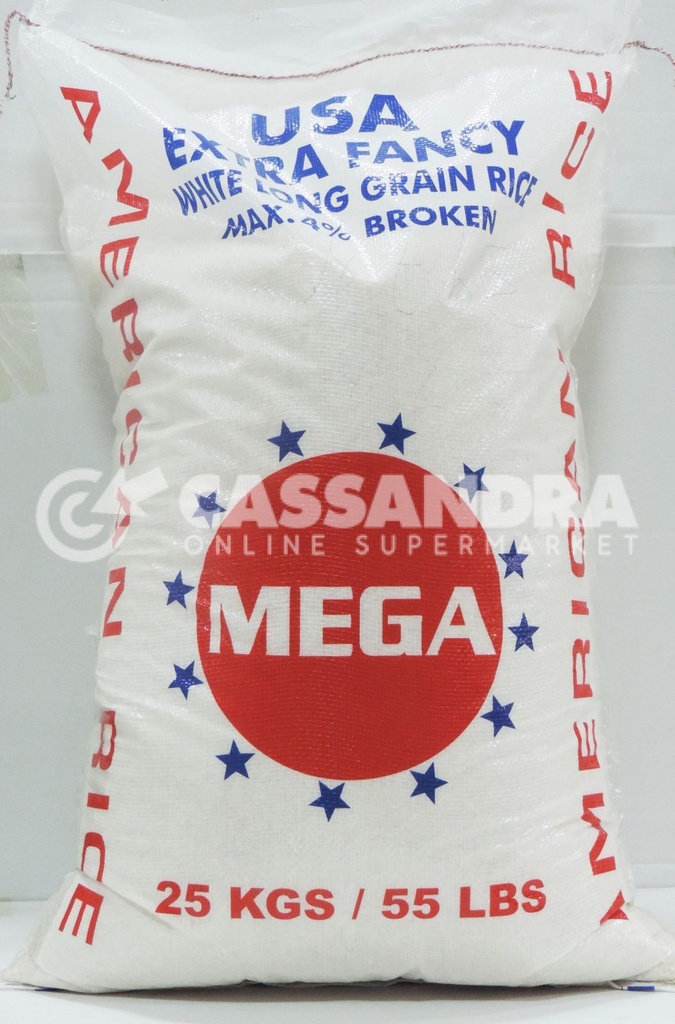 RICE, White, Mega, 55 lb/- Bag