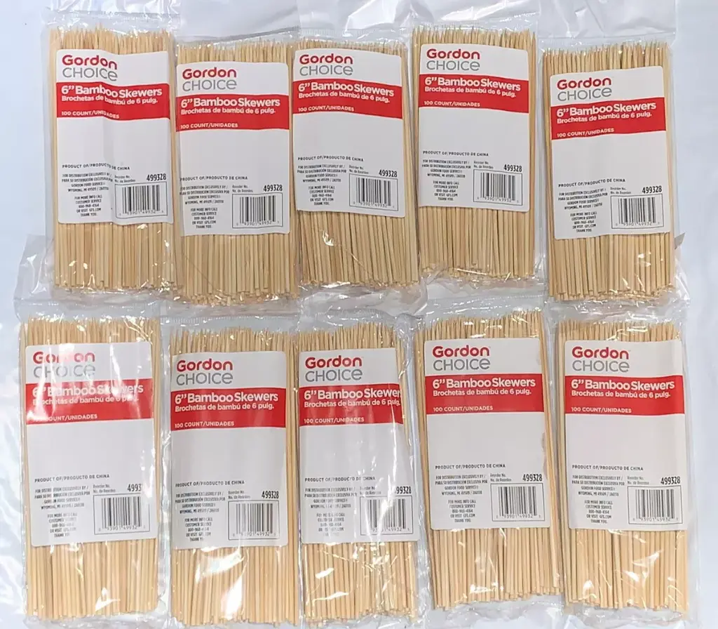 SKEWERS, Bamboo, 6'', GOrdon Choice, 16-100 ct 