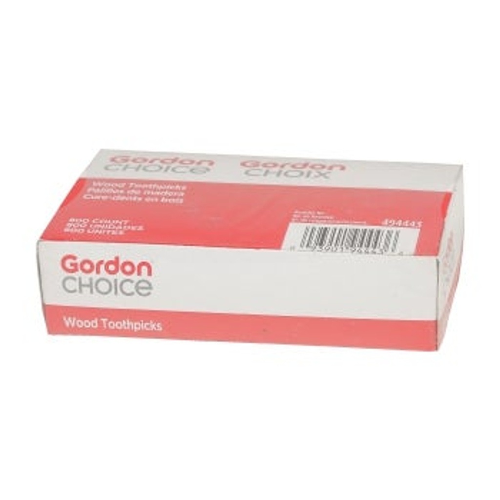 TOOTH PICKS, Round, Wood, Unwrapped, 2.5", Gordon Choice, 24-800 ct