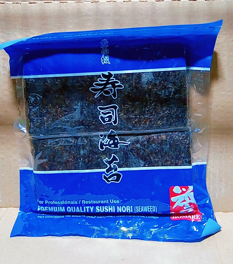 SUSHI NORI, Blue, Seaweed Roasted, Premium, 3.73 oz Homare, 10PK-50 ct 