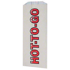 BAG, Fisher, Paper, Foil, Hot-To-Go, 4"x3"x10, Carry out, 1000 ct /-cs