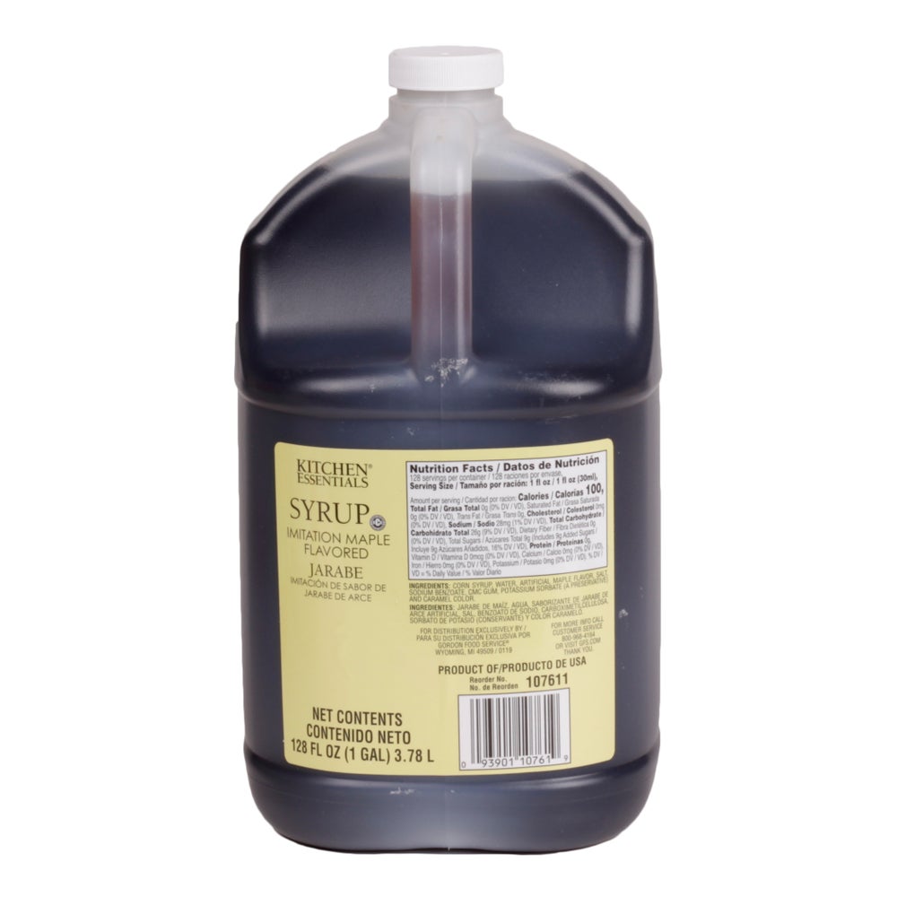 SYRUP, Maple, Imitation, Flavored, Kitchen Essentials, 4-128 oz  
