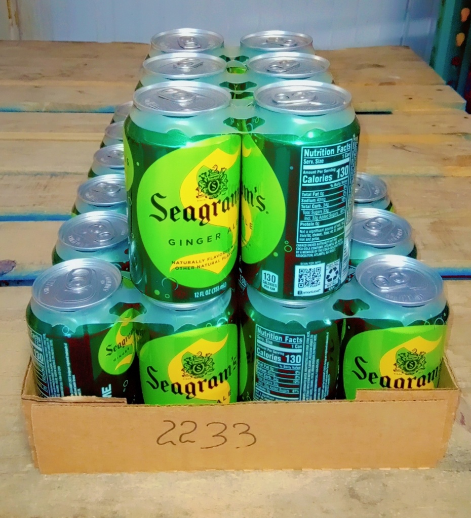 GINGER ALE, Soda, Seagram's, Can, 24-12 oz, 