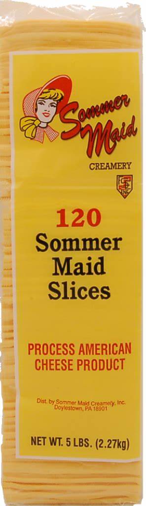 AMERICAN, Cheese, Sliced, Yellow, Sommer maid, 4-5 lb  