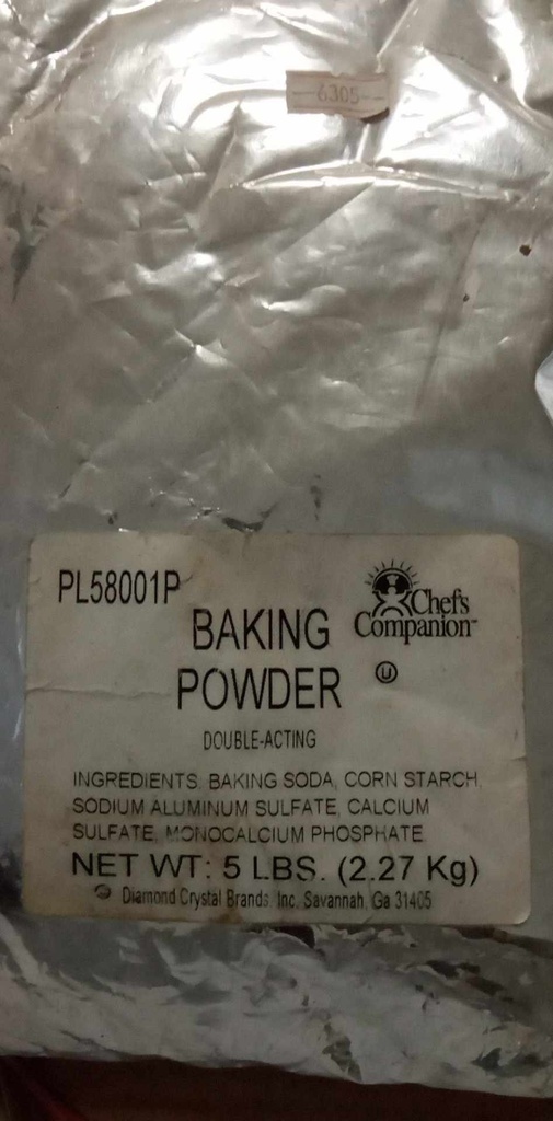 BAKING, Powder, Sodium-Bicarbonate, Pl58001P, Cheff's Companion, 5 lb 
