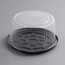 TO GO, Cont., 8", With Lid, W/Black Base, Plastic Clear, 100 ct /-cs 