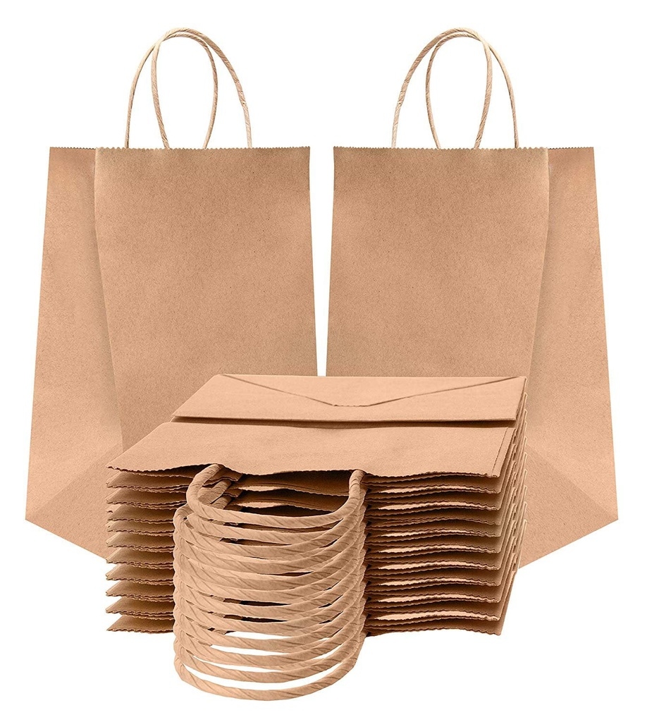 BAG, Paper, Kraft, Plain, #60, With Handles, 10"x 6.75"x 12", Bistro,Vic Bay, 250 ct /-cs