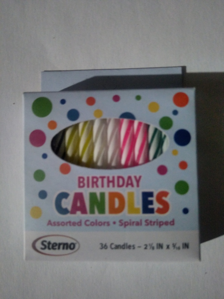 CANDLE, Birthday, Sterno, 12-36 ct     
