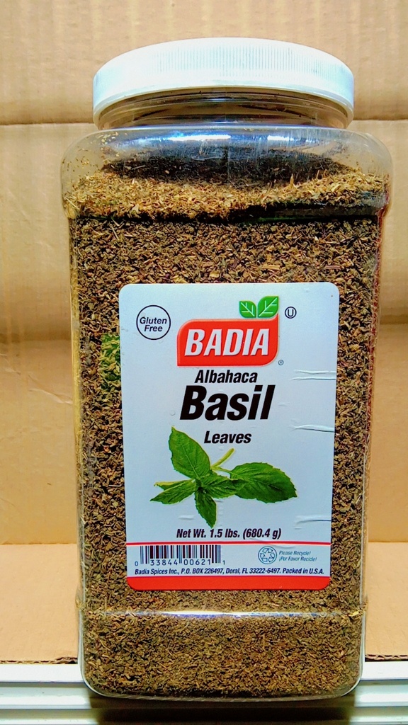 BASIL, Leaves, Spice, Badia, 4-1.5 lb 
