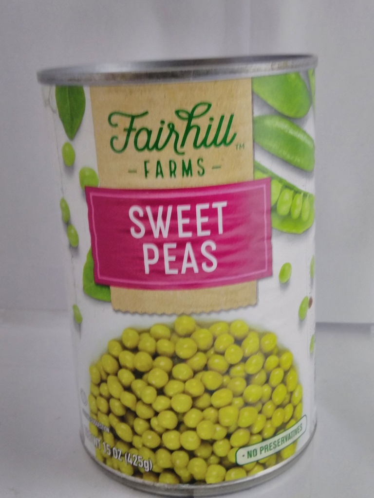 PEAS, Sweet, No Salt,  Fair Hill Farm, 24-15 oz   