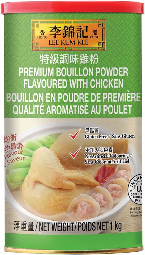 BOUILLON FLAVOR, Blend Powder, Premium, Chicken, Spice, Lee Kum Kee, 35 oz 