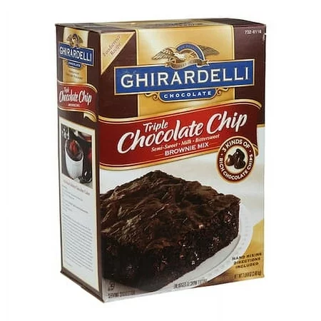 BROWNIE MIX, Chocolate, Triple Chip, Ghirardelli, 7.5 lbs