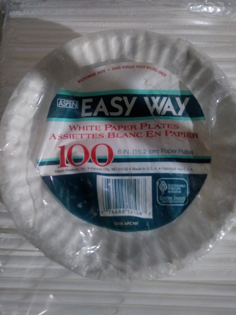 PLATES, 6", Paper, Green Label, 100 ct /pk
