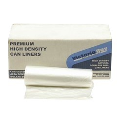 CAN LINERS, White, Premium, Victoria Bay, 16 gal, R2433N8,1000 ct /-cs