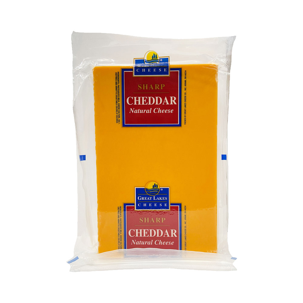 CHEDDAR, Cheese, Mild, Block, Yellow, Great Lakes, 1-10 lb