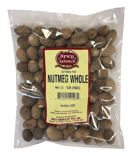 [8480-US] NUTMEG, Whole, Spice, Spice World, 1 lb