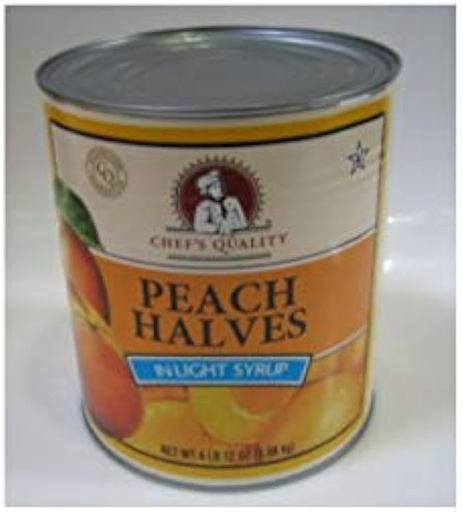 [5380-US] PEACH, Halves, In light Syrup, Chef's Quality, 6 lb