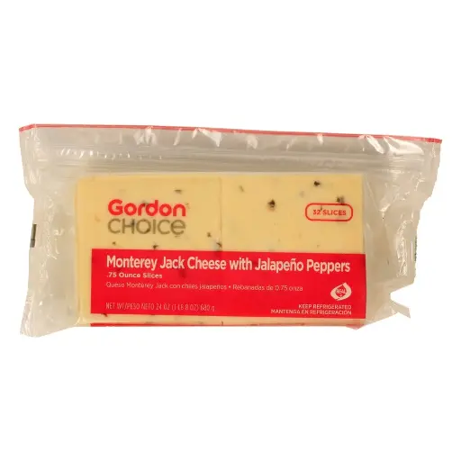[3019-US] MONTEREY JACK, Cheese, Block, With Jalapeno Peppers, Gordon Choice, 12-2 lb   
