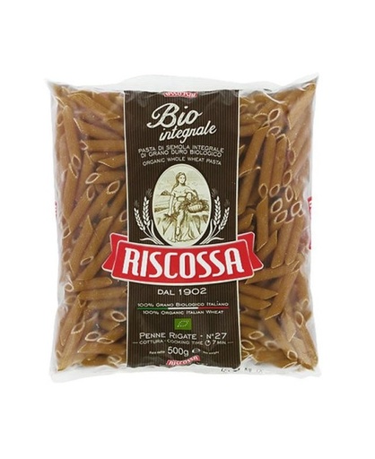 [6135-DR] PASTA, Penne Rigate, #27, Bio Intégrale, Riscossa, 1.1 lb