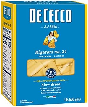 [6141-US] PASTA, Rigatoni, #24, De Cecco, 1 lb 