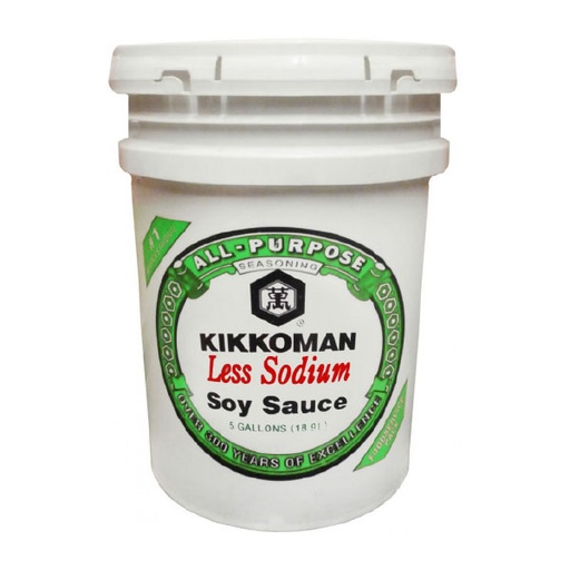 [7212-US/DR] SAUCE SOY, Less Sodium, Green, Kikkoman, 5 gl 