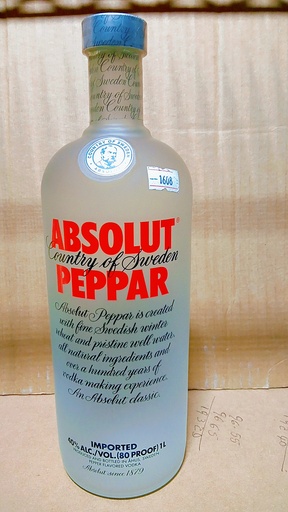 [1608-US] VODKA, Peppar, Absolut, 1.0 L