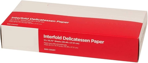 [10105-US] SANDWICH WRAP, Interfolded, Delicatessen Paper, Gordon Choice, AFD, 12"X10 3/4", 500 ct   