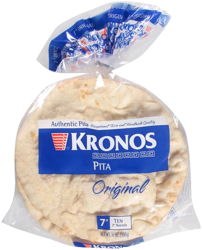 [6021-US] BREAD, Pita, Original, 7", Kronos,
