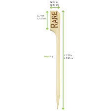 [100249-US] BAMBOO STEAK, Marker, Wood, 3.5", Rare, Packnwood, 100 ct