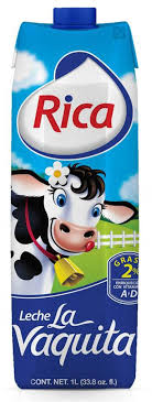 [3163-DR] MILK, 2%, Rica La Vaquita, 1L, 12ct/cs