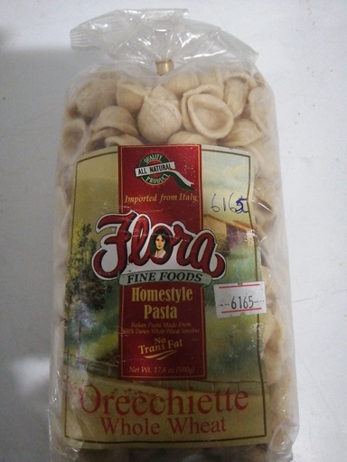 [6165-US] PASTA, Orecchiette, Whole Wheat, Flora, 17.6 oz 