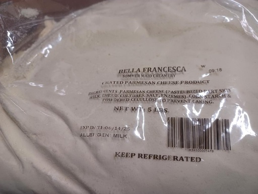 [3028-US] PARMESAN, Cheese, Grated, Bella Francesca, 4-5 lb  