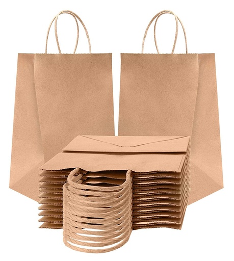 [9017-US] BAG, Paper, Kraft, Plain, #60, With Handles, 10"x 6.75"x 12", Bistro,Vic Bay, 250 ct /-cs