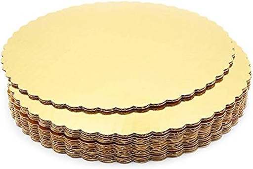 [100153-LC] CAKE BOARD, Gold, Corrugated, Circle, Diameter 