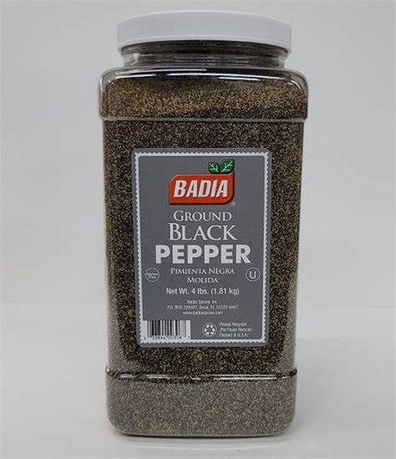 [8105-US] BLACK PEPPER, Ground, Badia, 4-4 lb 