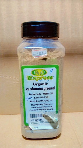 [8161-US] CARDAMOM, Ground, Organic Express, HQO, 6-19 oz 