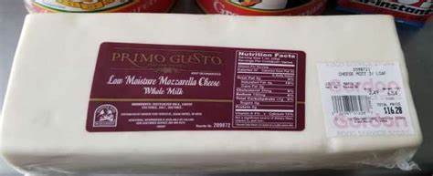 [3081-US] MOZZARELLA, Cheese, Whole Milk, Primo Gusto, 8-6 lb
