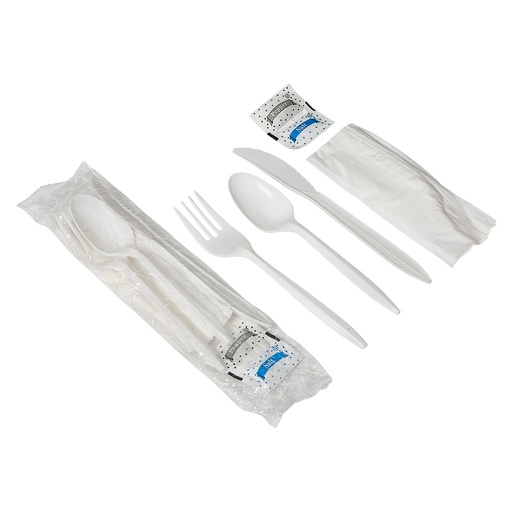 [9442-US] CUTLERY KIT, White, 6 Pieces (Med Weight) Boardwalk 250 ct 